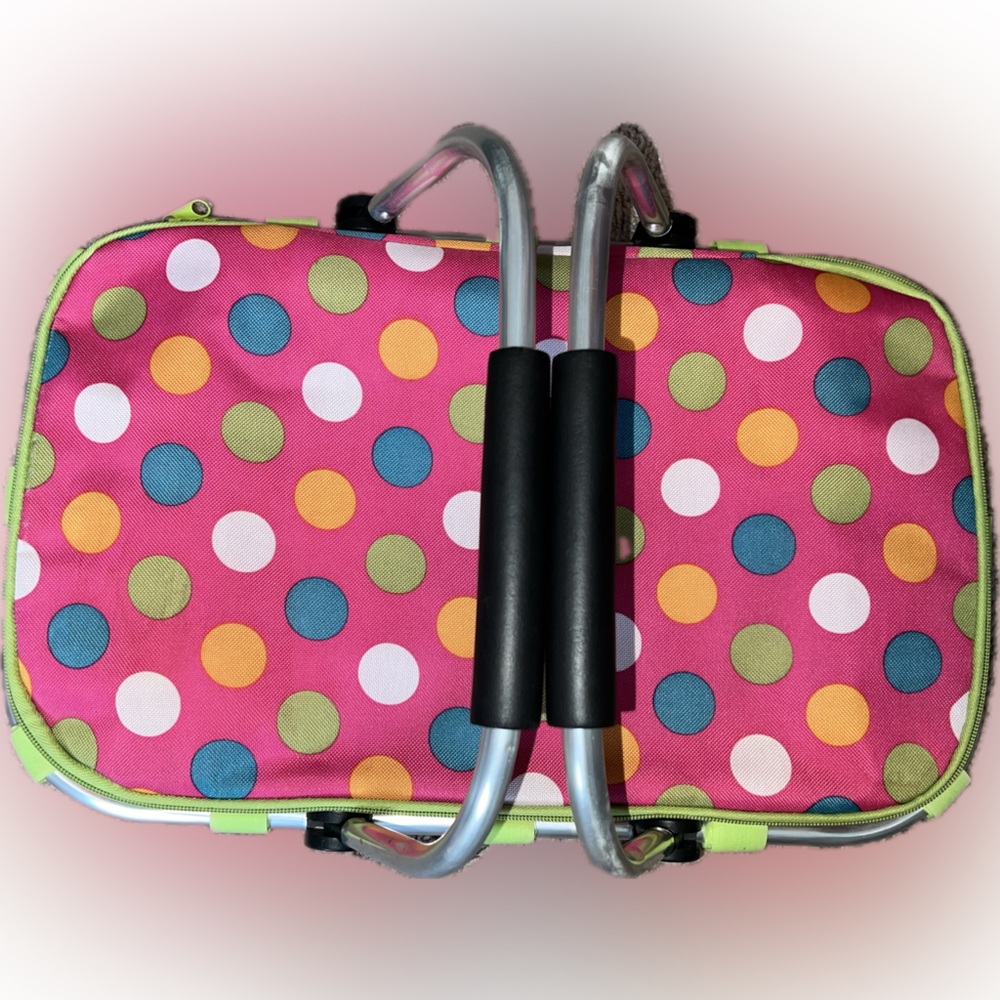 🔴Folding Insulated Picnic Basket Tote Storage Organize Camping Zipper Closure